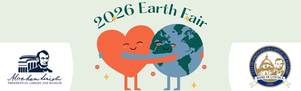 Banner for the 2026 City of Springfield Earth Awareness Fair, April 26, 2026, 11am–3pm at Union Square Park, 500 E. Madison St.